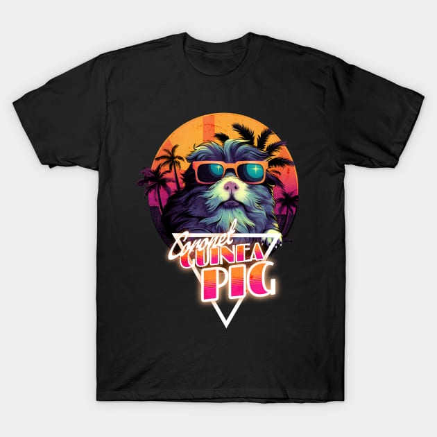 Retro Wave Coronet Guinea Pig Miami Shirt T-Shirt by Miami Neon Designs